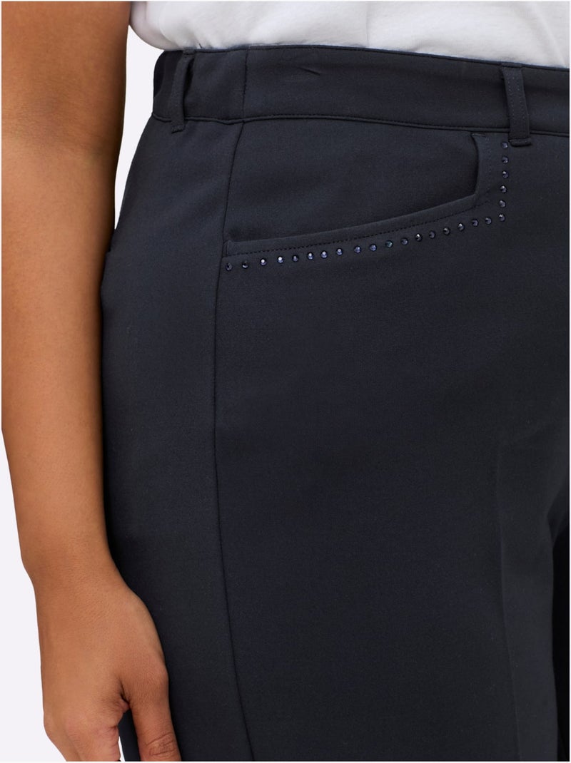 Pantalon en jersey coupe confortable et large - taille standard - sheego Bleu foncé - Kiabi