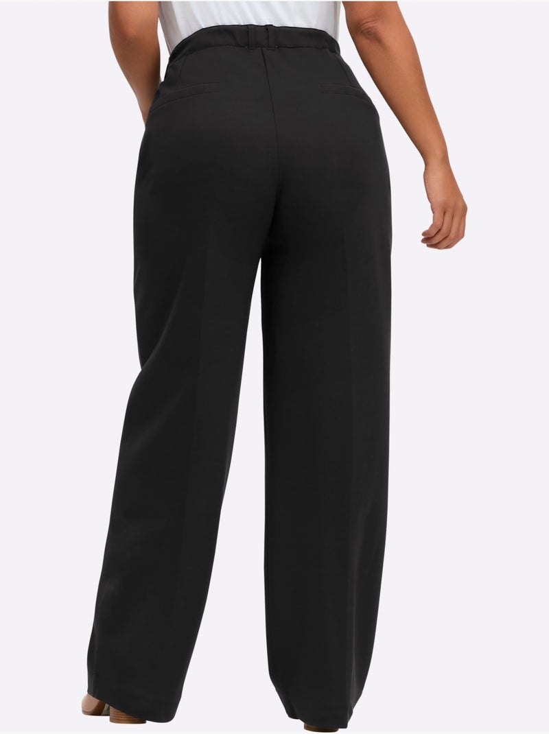 Pantalon en jersey coupe confortable et large - taille standard - sheego Noir - Kiabi