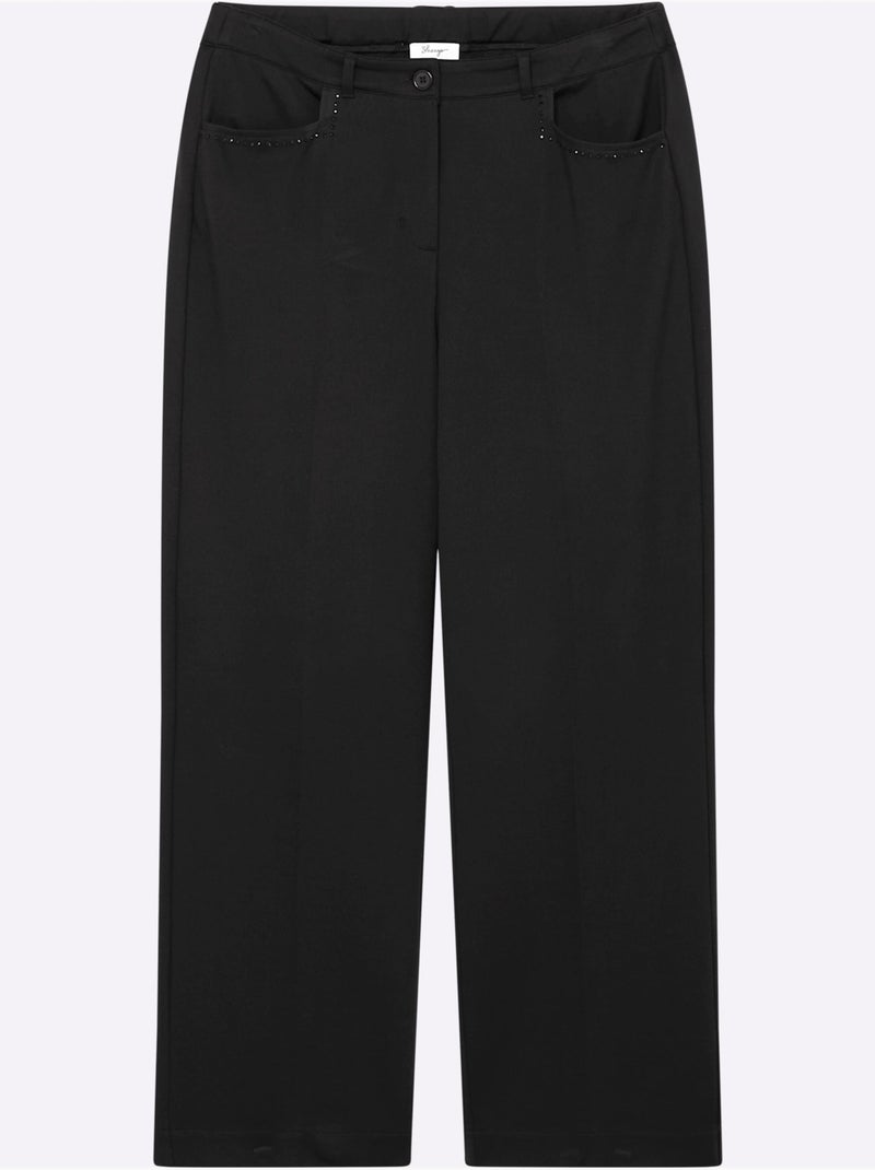 Pantalon en jersey coupe confortable et large - taille standard - sheego Noir - Kiabi