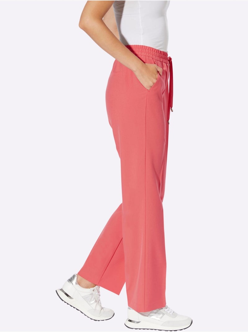 Pantalon En Jersey Coupe Parfaite Grâce à La Ceinture élastique - Taille Standard - helline Rose - Kiabi