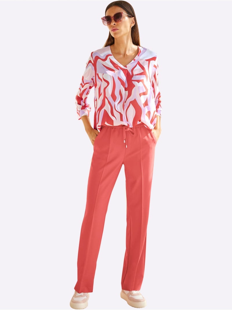 Pantalon En Jersey Coupe Parfaite Grâce à La Ceinture élastique - Taille Standard - helline Rose - Kiabi