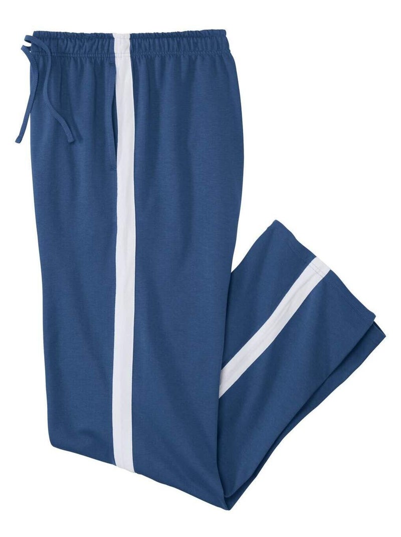Pantalon en Jersey de Coton Cocooning   - ATLAS FOR MEN Bleu - Kiabi