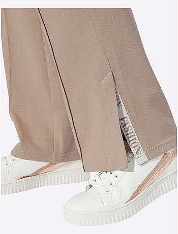 Pantalon en jersey doux avec ceinture élastique et poches - Taille standard - Moda Vilona