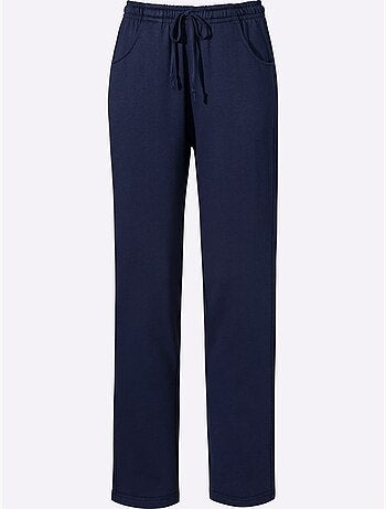 Pantalon en jersey doux avec ceinture élastique et poches - Taille standard - Moda Vilona