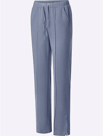 Pantalon en jersey doux avec ceinture élastique et poches - Taille standard - Moda Vilona