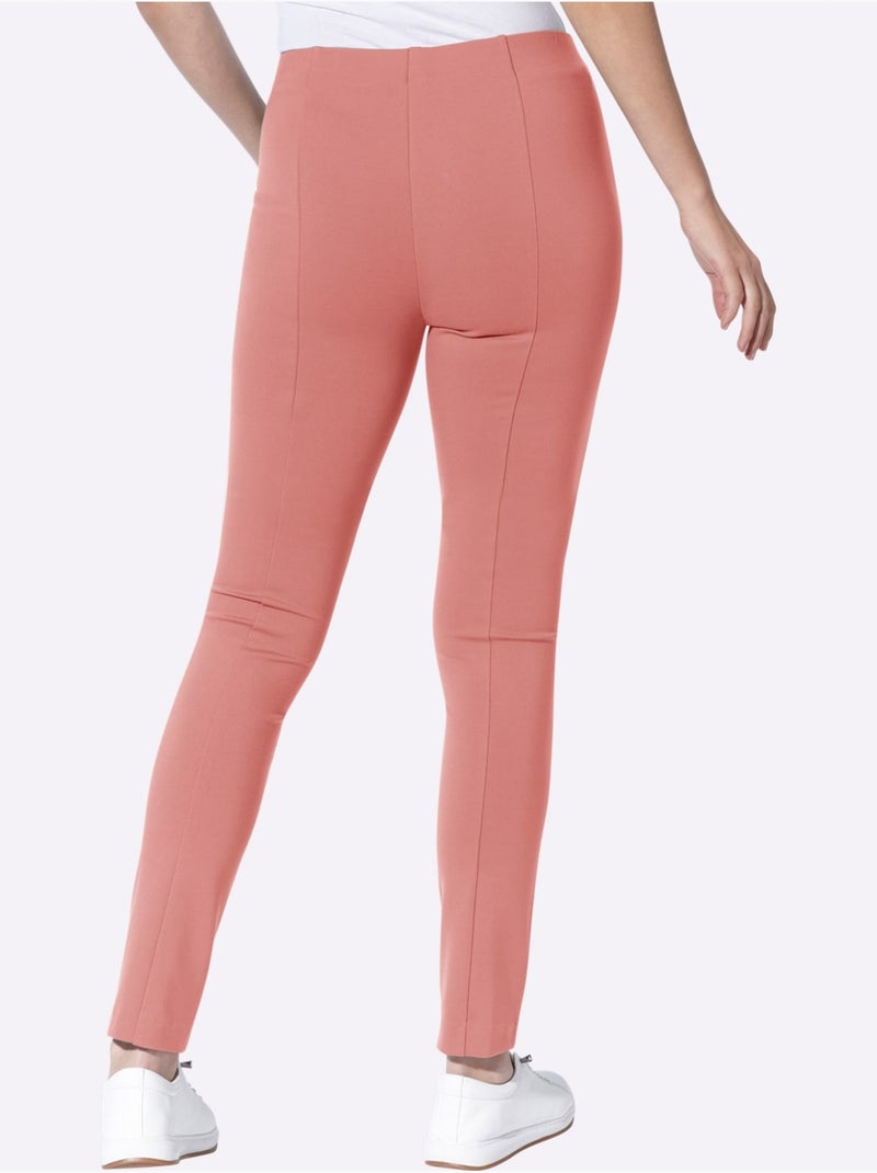Pantalon en jersey empiècement affinant le long des coutures latérales - taille standard - helline Bois de rose - Kiabi