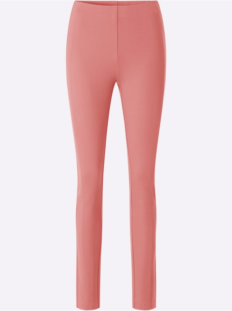 Pantalon en jersey empiècement affinant le long des coutures latérales - taille standard - helline Bois de rose - Kiabi