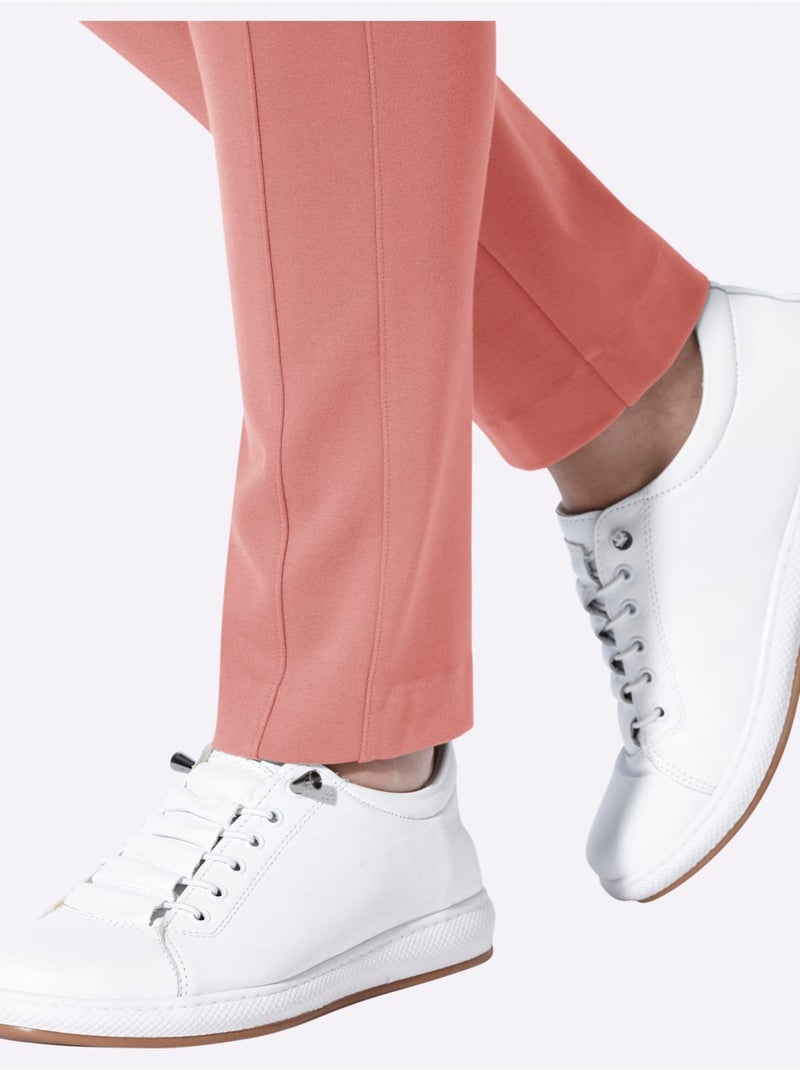 Pantalon en jersey empiècement affinant le long des coutures latérales - taille standard - helline Bois de rose - Kiabi