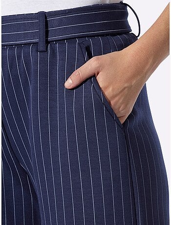 Pantalon en jersey fines rayures classiques - taille standard - helline