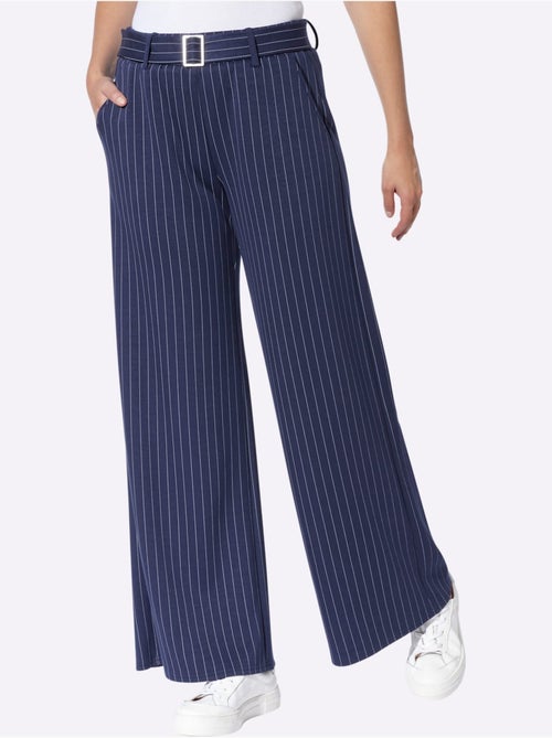 Pantalon en jersey fines rayures classiques - taille standard - helline - Kiabi Pantalon en jersey fines rayures classiques - taille standard - helline - Kiabi