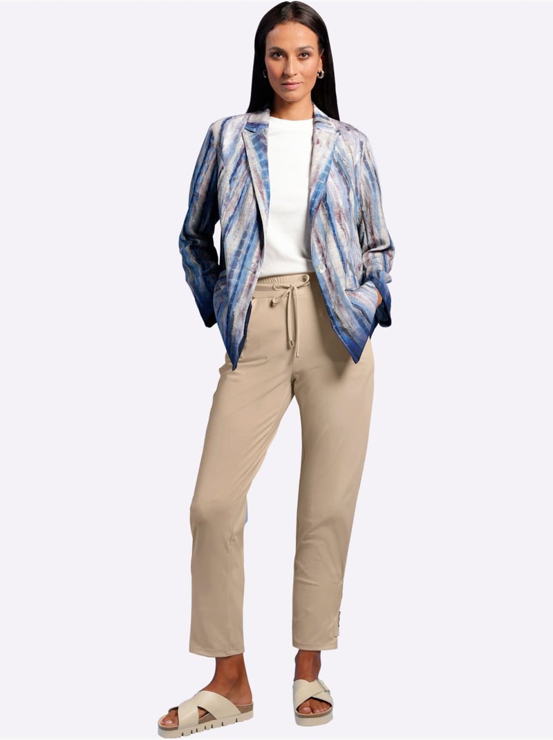 Pantalon En Jersey Glissières à L'ourlet - Taille Standard - helline Sable - Kiabi