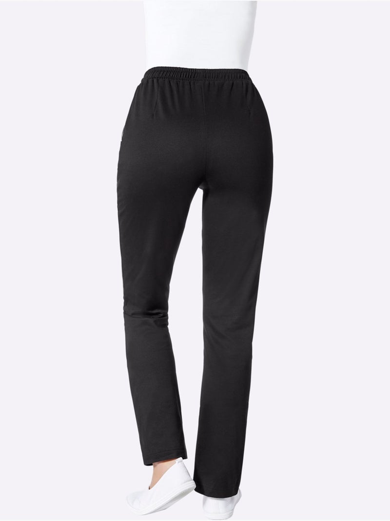 Pantalon en jersey interlock - Taille courte - witt Noir - Kiabi