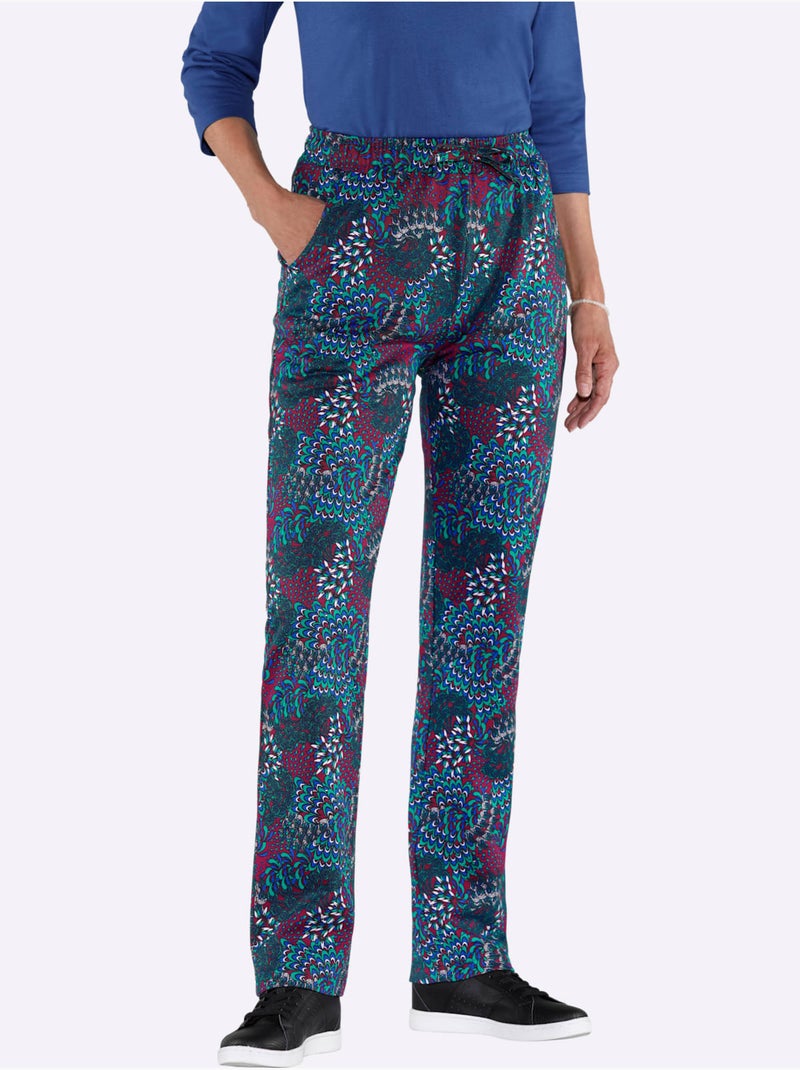 Pantalon en jersey interlock - Taille standard - witt Vert/Rouge - Kiabi