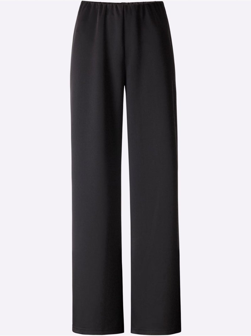 Pantalon En Jersey Jambes Larges Mode - Taille Standard - Moda Vilona Noir - Kiabi