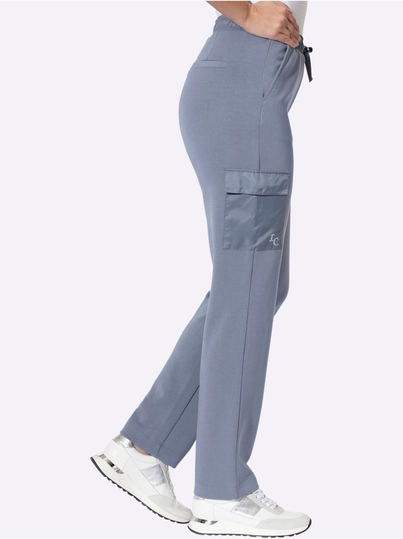 Pantalon en jersey jersey fin - taille standard - helline Gris tourterelle - Kiabi