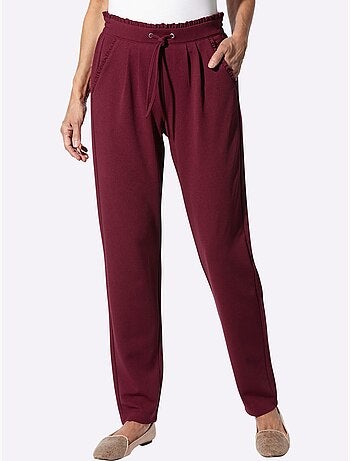 Pantalon En Jersey Jolie Bordure à Volants Sur Les Poches - Taille Standard - Moda Vilona