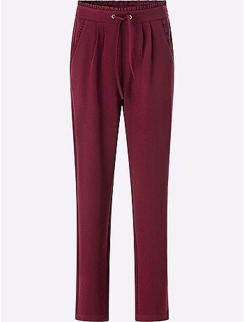 Pantalon En Jersey Jolie Bordure à Volants Sur Les Poches - Taille Standard - Moda Vilona
