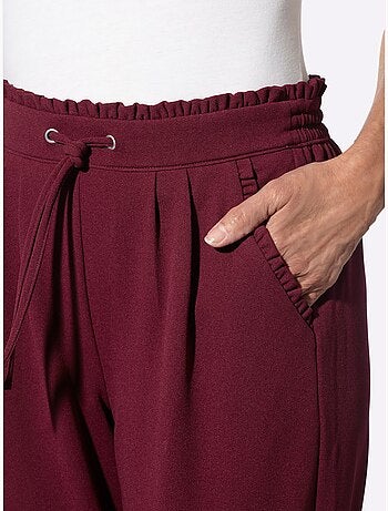 Pantalon En Jersey Jolie Bordure à Volants Sur Les Poches - Taille Standard - Moda Vilona