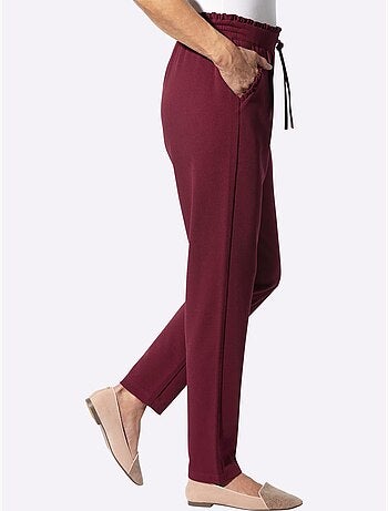Pantalon En Jersey Jolie Bordure à Volants Sur Les Poches - Taille Standard - Moda Vilona