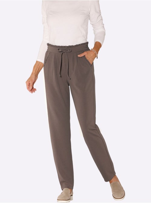 Pantalon En Jersey Jolie Bordure à Volants Sur Les Poches - Taille Standard - Moda Vilona - Kiabi