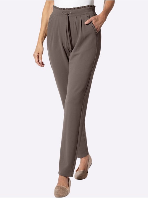 Pantalon En Jersey Jolie Bordure à Volants Sur Les Poches - Taille Standard - Moda Vilona - Kiabi