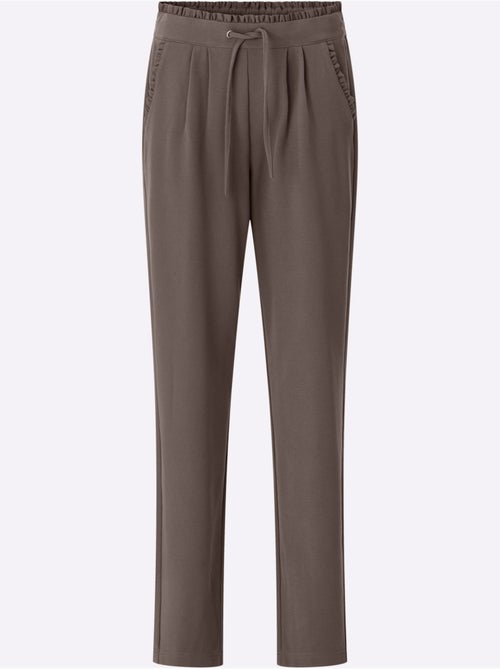 Pantalon En Jersey Jolie Bordure à Volants Sur Les Poches - Taille Standard - Moda Vilona - Kiabi