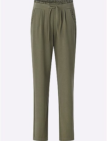 Pantalon En Jersey Jolie Bordure à Volants Sur Les Poches - Taille Standard - Moda Vilona