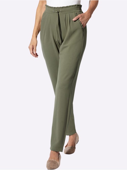 Pantalon En Jersey Jolie Bordure à Volants Sur Les Poches - Taille Standard - Moda Vilona - Kiabi
