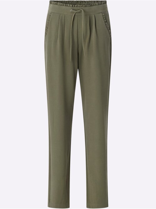 Pantalon En Jersey Jolie Bordure à Volants Sur Les Poches - Taille Standard - Moda Vilona - Kiabi