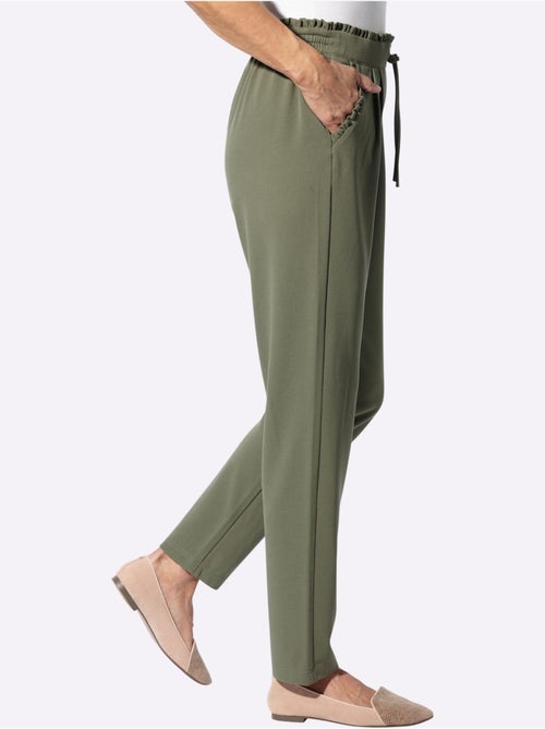 Pantalon En Jersey Jolie Bordure à Volants Sur Les Poches - Taille Standard - Moda Vilona - Kiabi