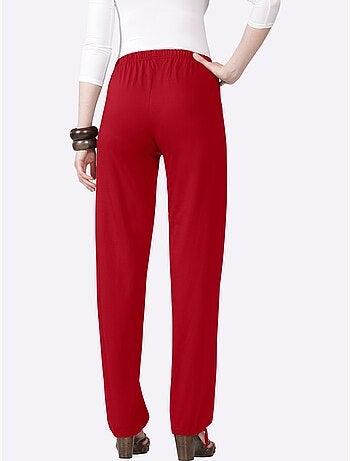 Pantalon En Jersey Laçage Au Bas Des Jambes - Taille Courte - Moda Vilona