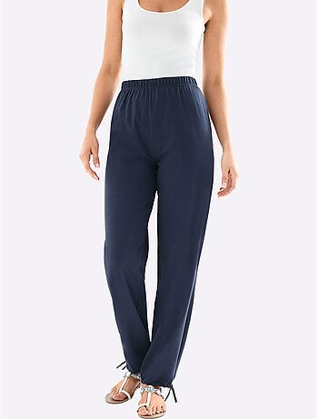 Pantalon En Jersey Laçage Au Bas Des Jambes - Taille Standard - Moda Vilona