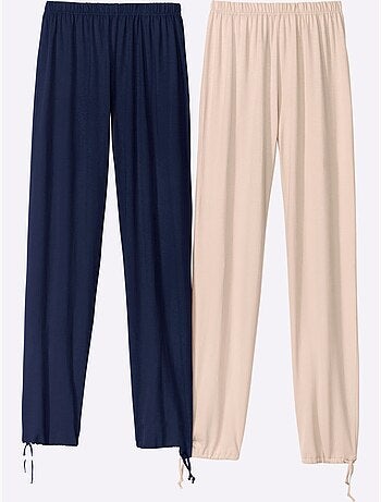 Pantalon en jersey laçage au bas des jambes - taille standard - moda vilona