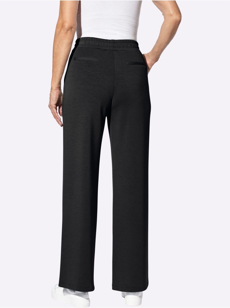 Pantalon en jersey large avec ceinture élastique et poches - taille standard - witt Noir - Kiabi