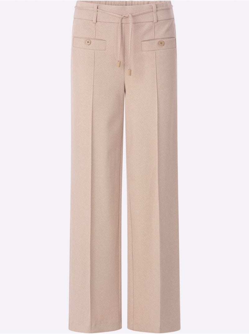 Pantalon en jersey livré avec ceinture - taille standard - helline Beige - Kiabi