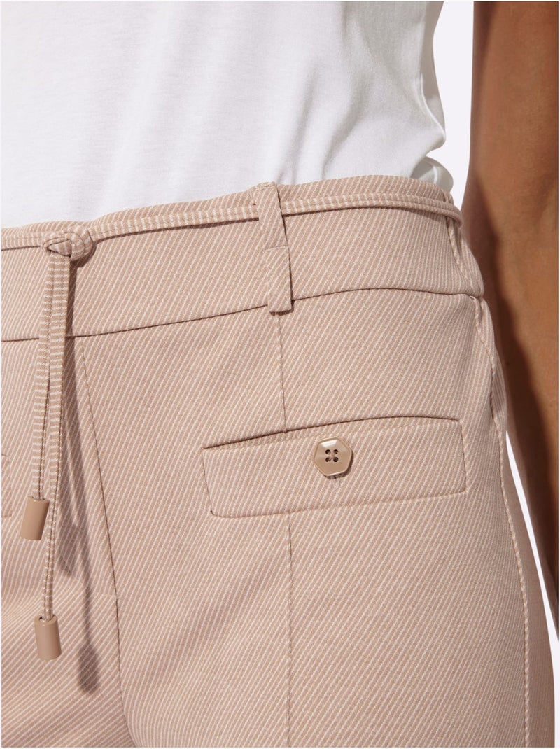 Pantalon en jersey livré avec ceinture - taille standard - helline Beige - Kiabi
