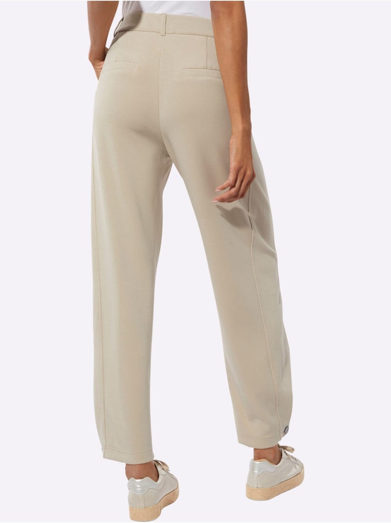 Pantalon En Jersey Mélange De Modal Doux - Taille Courte - Helline Sable - Kiabi