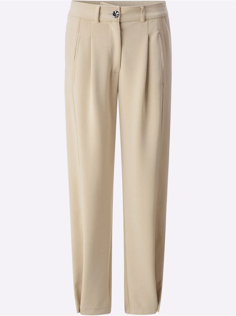 Pantalon En Jersey Mélange De Modal Doux - Taille Courte - Helline Sable - Kiabi