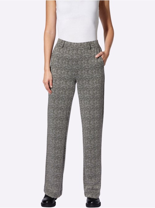 Pantalon en jersey motif sergé chevron - taille standard - helline - Kiabi