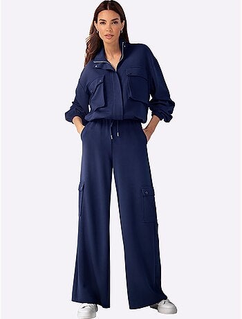 Pantalon En Jersey Poches Cargo Plaquées - Taille Standard - Helline
