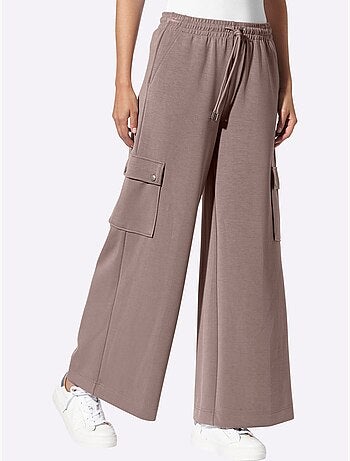 Pantalon En Jersey Poches Cargo Plaquées - Taille Standard - helline