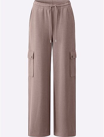 Pantalon En Jersey Poches Cargo Plaquées - Taille Standard - helline