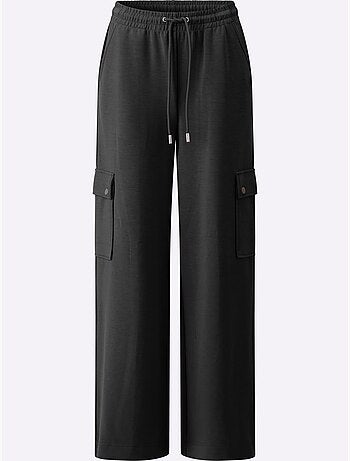 Pantalon En Jersey Poches Cargo Plaquées - Taille Standard - Helline