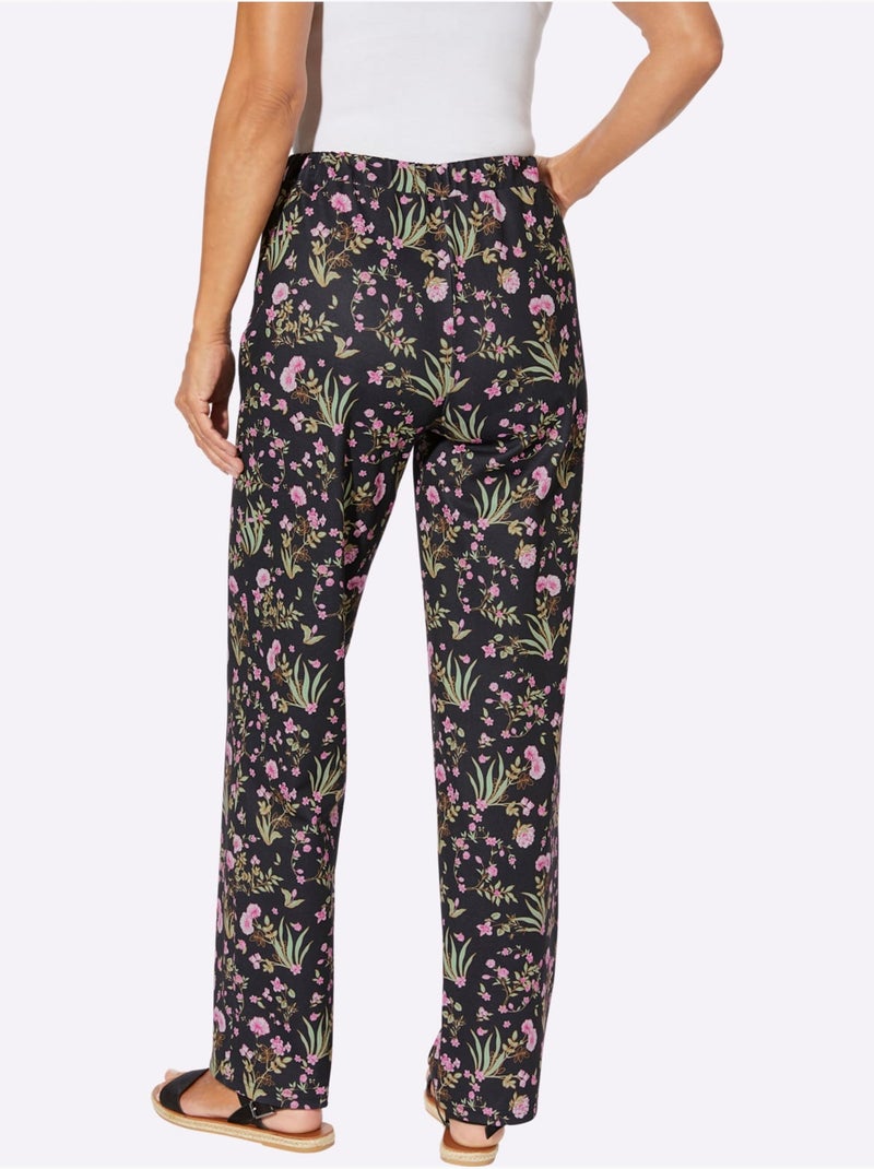 Pantalon En Jersey Qualité Interlock Indéformable - Taille Courte - Witt Noir Rose - Kiabi