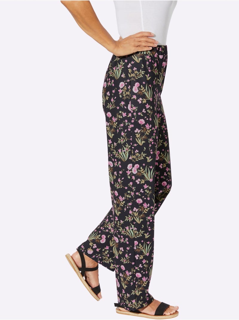 Pantalon En Jersey Qualité Interlock Indéformable - Taille Standard - Witt Noir Rose - Kiabi