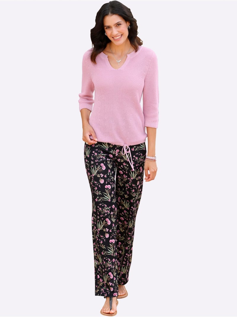 Pantalon En Jersey Qualité Interlock Indéformable - Taille Standard - Witt Noir Rose - Kiabi