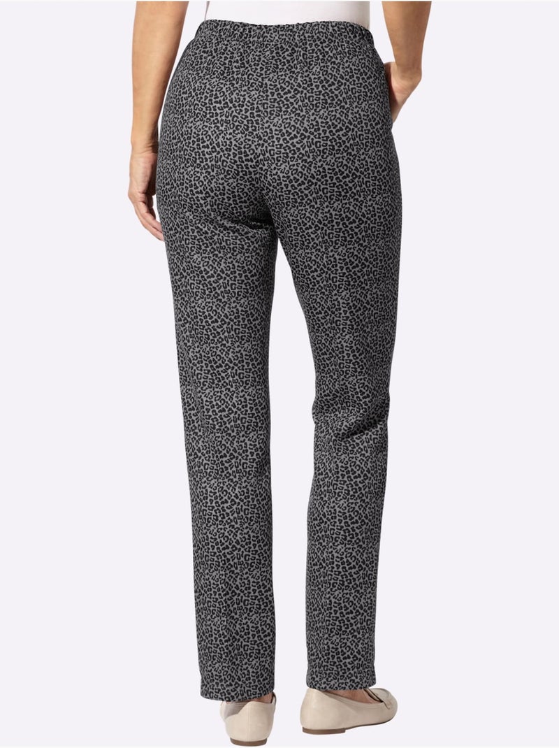 Pantalon en jersey qualité jersey côtelée facile à entretenir - taille courte - witt Gris foncé - Kiabi