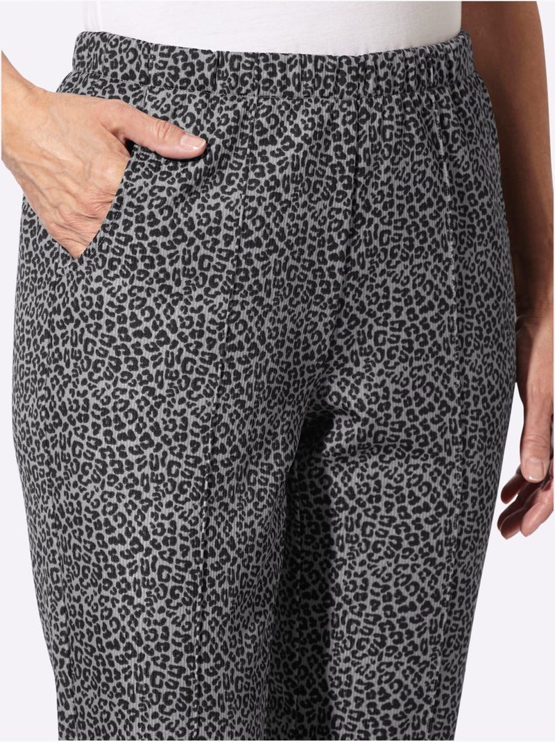 Pantalon en jersey qualité jersey côtelée facile à entretenir - taille courte - witt Gris foncé - Kiabi