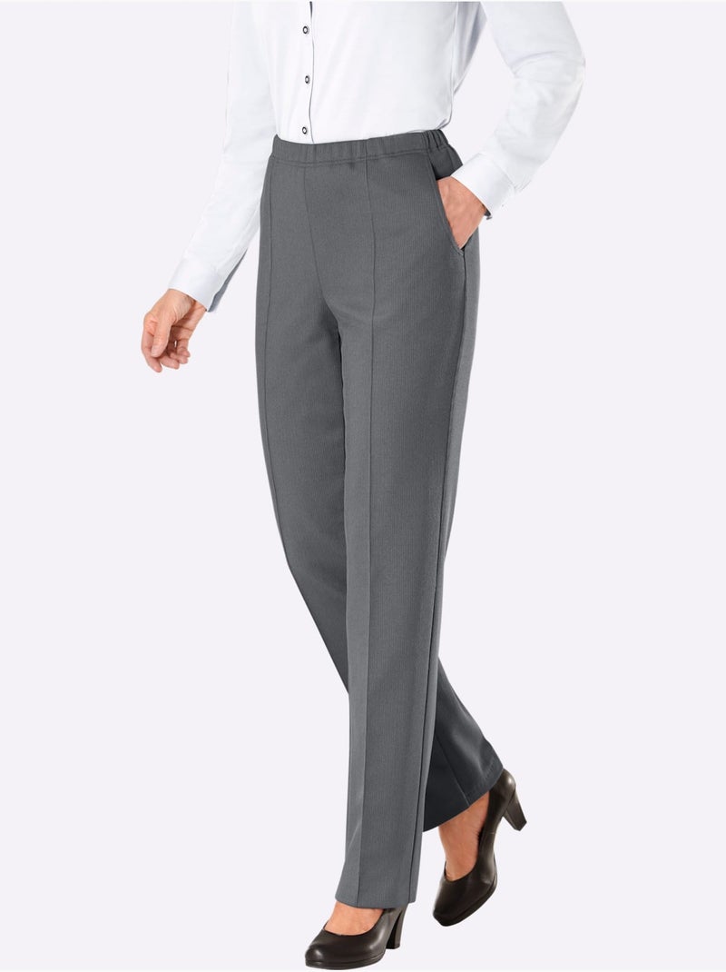 Pantalon En Jersey Qualité Jersey Côtelée Facile à Entretenir - Taille Extra Courte - Witt Gris - Kiabi