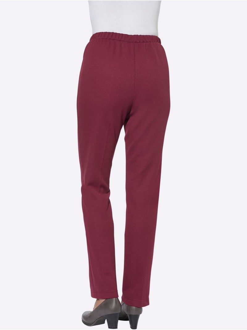 Pantalon en jersey qualité jersey côtelée facile à entretenir - taille standard - witt Bordeaux - Kiabi
